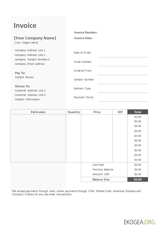 Modèle de facture de boulangerie gratuit